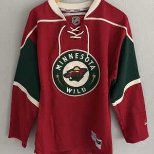 NHL Minnesota Wild Red and Green Long Sleeve Jersey